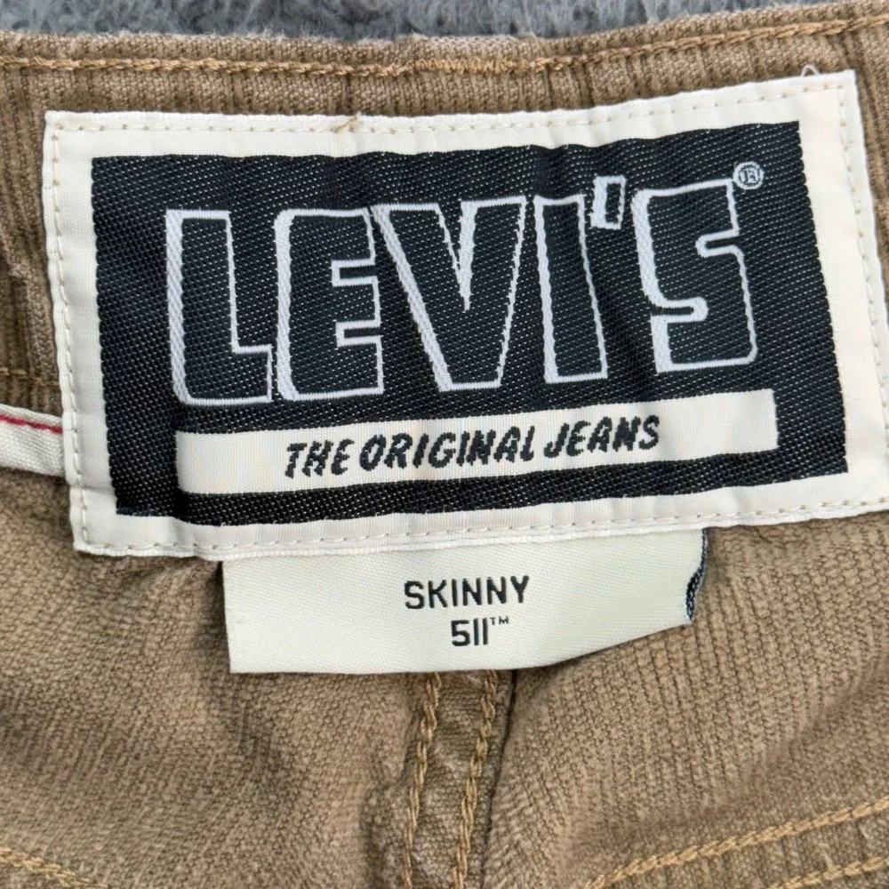 Levi's 511 Skinny Mens 32x30 Tan Khaki Corduroy‎ Stretch Pants 5 Pocket